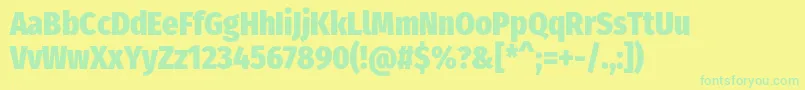 FirasanscondensedHeavy Font – Green Fonts on Yellow Background