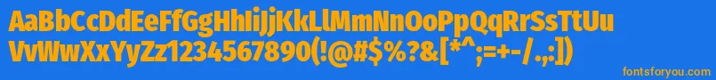FirasanscondensedHeavy Font – Orange Fonts on Blue Background