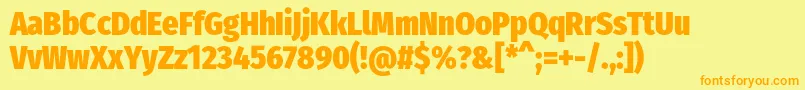 FirasanscondensedHeavy Font – Orange Fonts on Yellow Background