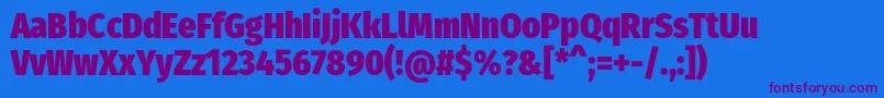 FirasanscondensedHeavy Font – Purple Fonts on Blue Background