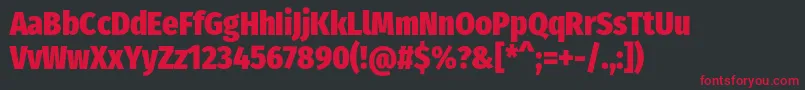 フォントFirasanscondensedHeavy – 黒い背景に赤い文字