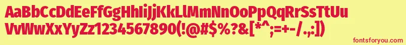 FirasanscondensedHeavy Font – Red Fonts on Yellow Background