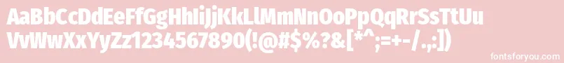 Weitere Informationen zur FirasanscondensedHeavy-Schriftart FirasanscondensedHeavy-Schriftart – Weiße Schriften auf rosa Hintergrund