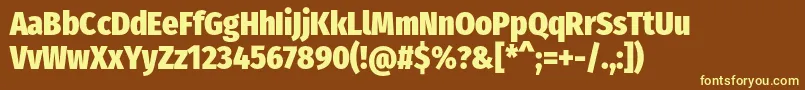 FirasanscondensedHeavy Font – Yellow Fonts on Brown Background