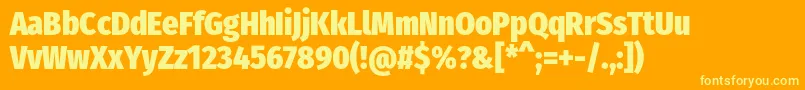 FirasanscondensedHeavy Font – Yellow Fonts on Orange Background