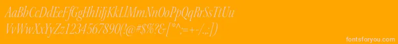 KeplerstdLightcnitdisp-Schriftart – Rosa Schriften auf orangefarbenem Hintergrund