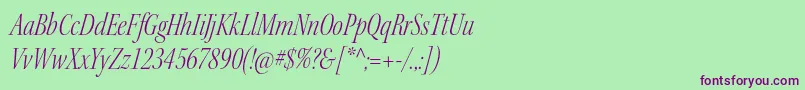 KeplerstdLightcnitdisp Font – Purple Fonts on Green Background