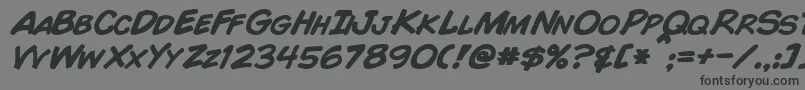 フォントComicBookBoldItalic – 黒い文字の灰色の背景