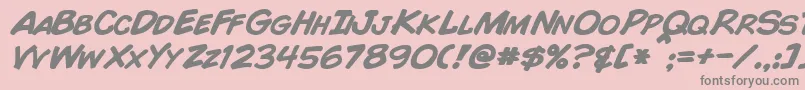 ComicBookBoldItalic Font – Gray Fonts on Pink Background