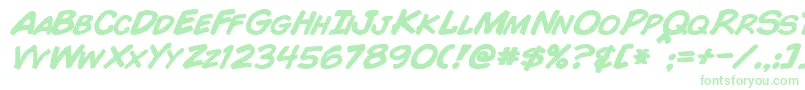 Шрифт ComicBookBoldItalic – зелёные шрифты на белом фоне
