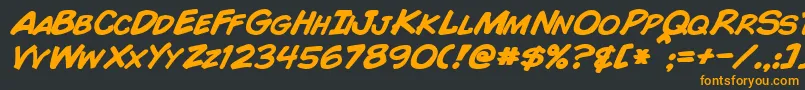 ComicBookBoldItalic Font – Orange Fonts on Black Background