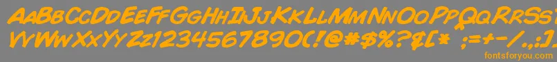 ComicBookBoldItalic Font – Orange Fonts on Gray Background