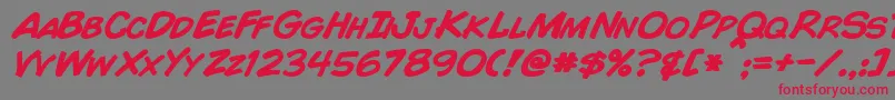 ComicBookBoldItalic Font – Red Fonts on Gray Background