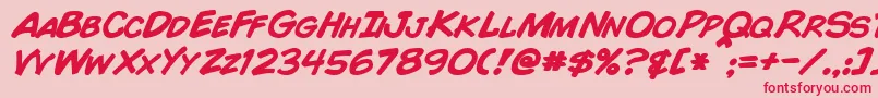 fuente ComicBookBoldItalic – Fuentes Rojas Sobre Fondo Rosa