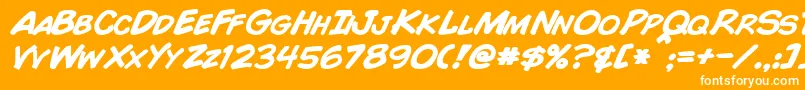 ComicBookBoldItalic Font – White Fonts on Orange Background