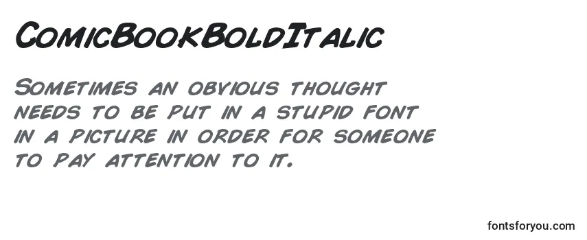 ComicBookBoldItalic (53385) -fontin tarkastelu