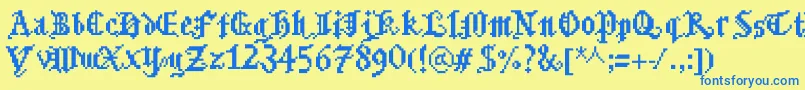 Bitmgothic Font – Blue Fonts on Yellow Background