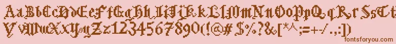 Bitmgothic Font – Brown Fonts on Pink Background