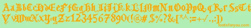 Bitmgothic Font – Orange Fonts on Green Background