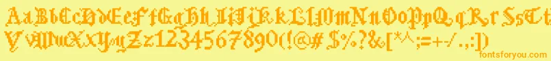 Bitmgothic Font – Orange Fonts on Yellow Background