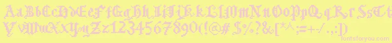 Bitmgothic Font – Pink Fonts on Yellow Background