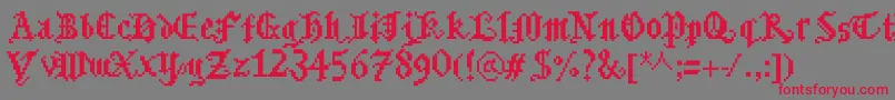 Bitmgothic Font – Red Fonts on Gray Background