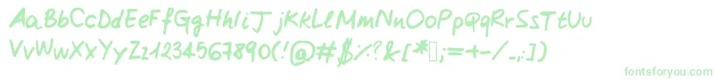 Czcionka Claireshand3 – zielone czcionki