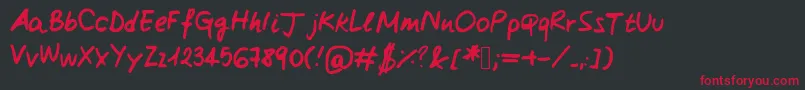 Claireshand3 Font – Red Fonts on Black Background