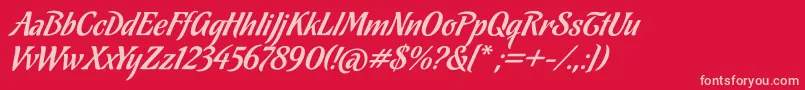 ChocolateAmargo Font – Pink Fonts on Red Background