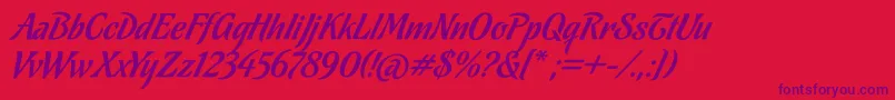 ChocolateAmargo Font – Purple Fonts on Red Background