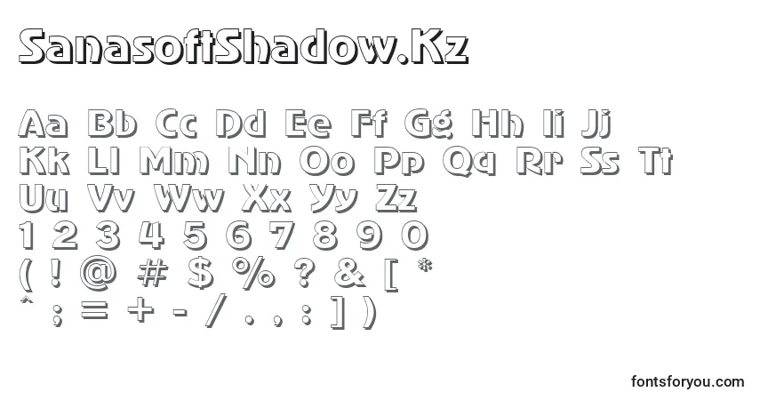 SanasoftShadow.Kz Font – alphabet, numbers, special characters