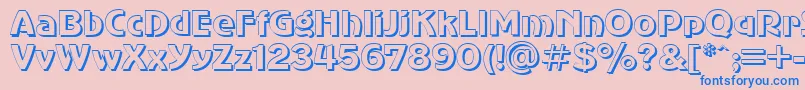 SanasoftShadow.Kz Font – Blue Fonts on Pink Background