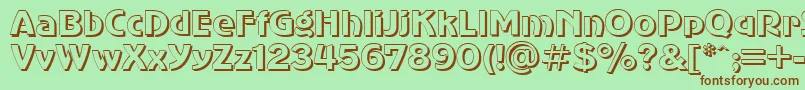 SanasoftShadow.Kz Font – Brown Fonts on Green Background