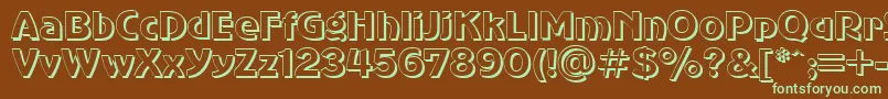 Шрифт SanasoftShadow.Kz – зелёные шрифты на коричневом фоне