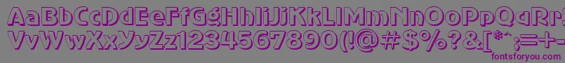 フォントSanasoftShadow.Kz – 紫色のフォント、灰色の背景