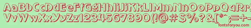 SanasoftShadow.Kz Font – Red Fonts on Green Background