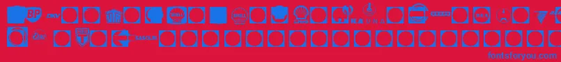 Tank Font – Blue Fonts on Red Background