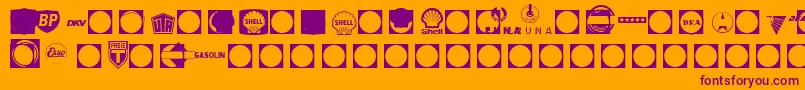 Tank-fontti – violetit fontit oranssilla taustalla