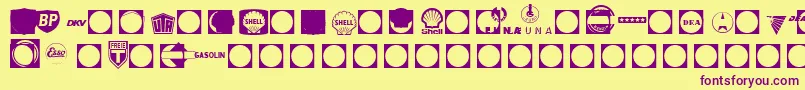 Tank Font – Purple Fonts on Yellow Background
