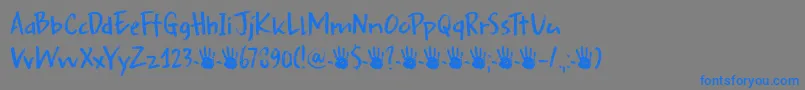 DkSplinterhand-Schriftart – Blaue Schriften auf grauem Hintergrund