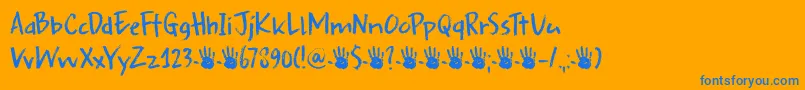 DkSplinterhand Font – Blue Fonts on Orange Background