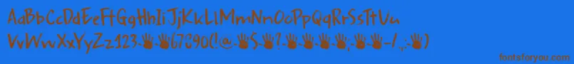 DkSplinterhand Font – Brown Fonts on Blue Background