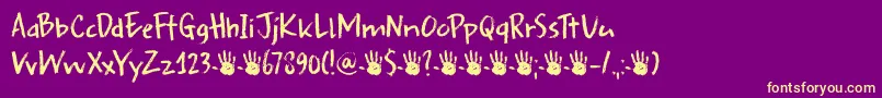 DkSplinterhand Font – Yellow Fonts on Purple Background