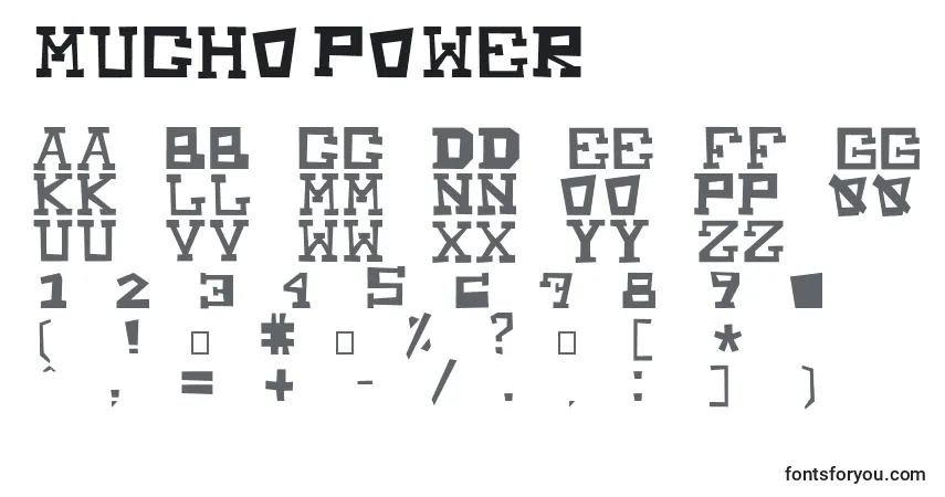A fonte MuchoPower – alfabeto, números, caracteres especiais