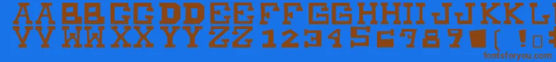 MuchoPower Font – Brown Fonts on Blue Background