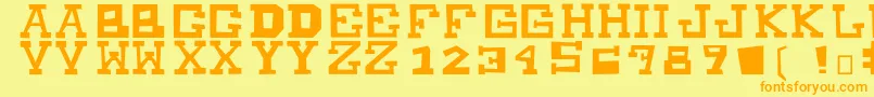 MuchoPower Font – Orange Fonts on Yellow Background