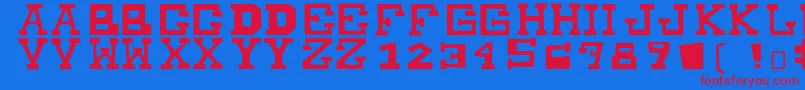 フォントMuchoPower – 赤い文字の青い背景