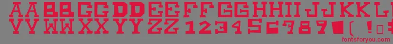 フォントMuchoPower – 赤い文字の灰色の背景