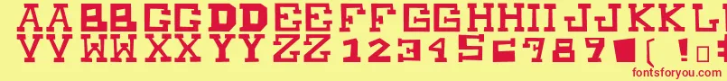 MuchoPower Font – Red Fonts on Yellow Background