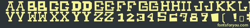 フォントMuchoPower – 黒い背景に黄色の文字